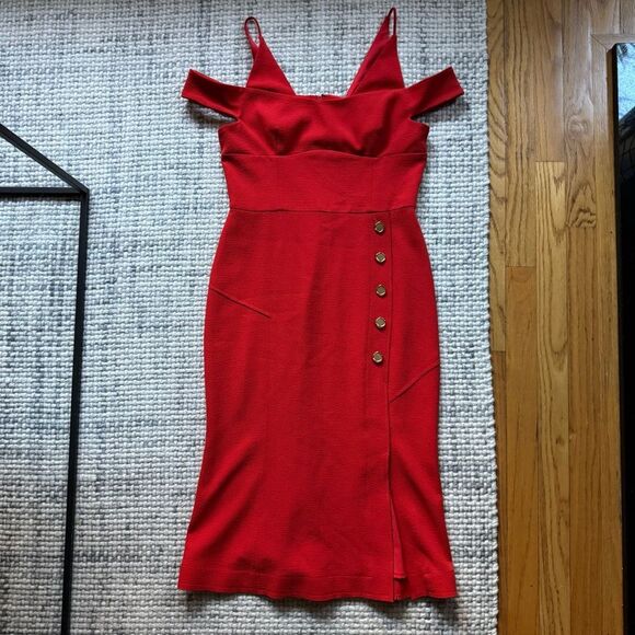 Rebecca Vallance Orange Beltran Midi Dress 8 - Picture 2 of 7